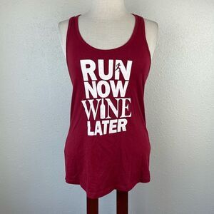 Next Level Run Now Wine Later Tank Top Size S EUC